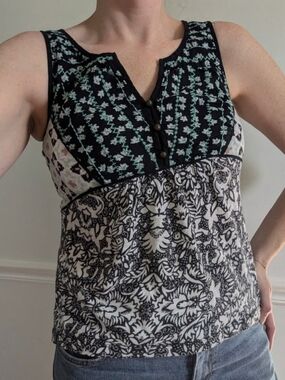 Anthro Floral Peasant Tank